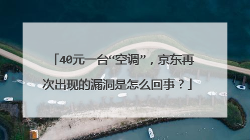 40元一台“空调”,京东再次出现的漏洞是怎么回事?