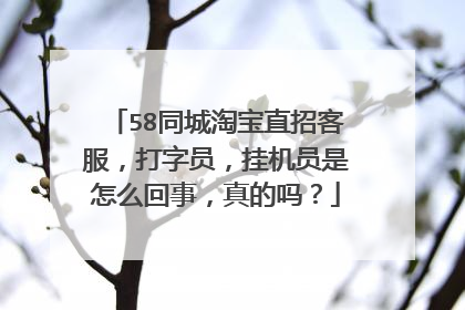 58同城淘宝直招客服,打字员,挂机员是怎么回事,真的吗?
