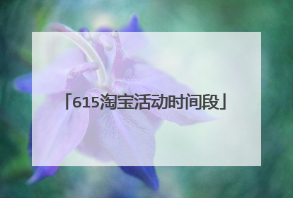 615淘宝活动时间段
