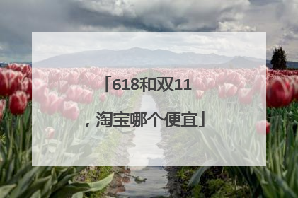 618和双11,淘宝哪个便宜