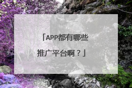 APP都有哪些推广平台啊?