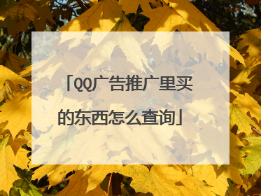 QQ广告推广里买的东西怎么查询