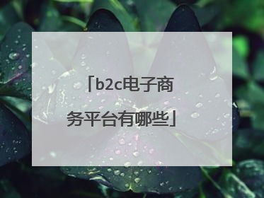 b2c电子商务平台有哪些