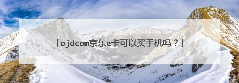 ojdcom京东e卡可以买手机吗?