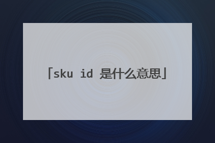 sku id 是什么意思