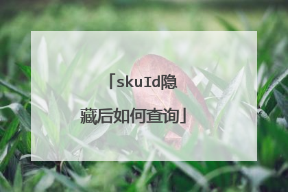 skuId隐藏后如何查询