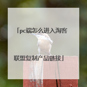 pc端怎么进入淘客联盟复制产品链接