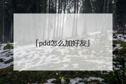 pdd怎么加好友