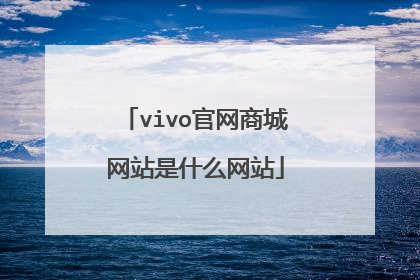 vivo官网商城网站是什么网站