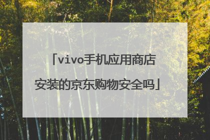 vivo手机应用商店安装的京东购物安全吗