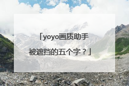 yoyo画质助手被遮挡的五个字?