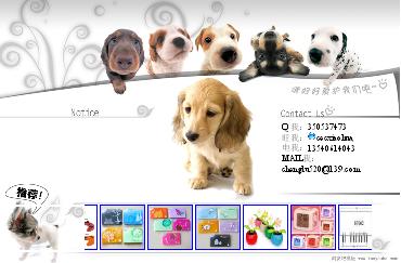 白色背景可爱狗狗旺铺促销模板