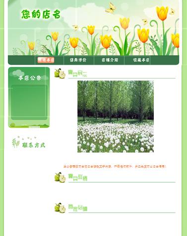 一款充满春天气息的绿色淘宝宝贝描述模板